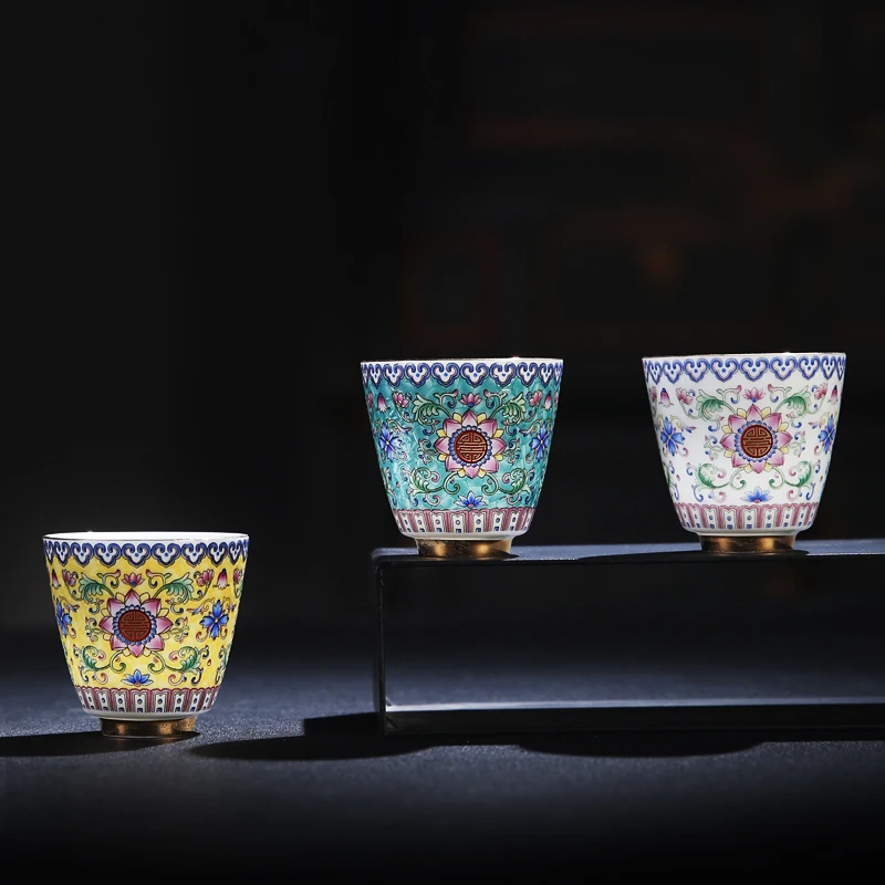 120 мл Jingdezhen цветные эмалевые подсолнухи бутики керамические мастерские чашки