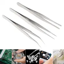 3 шт./лот 1,2 мм Пинцет из нержавеющей стали прямой локоть шлифовальный Пинцет ПВХ упаковка