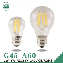 LED Bulb E27 E14 Filament Light Glass Bulb G45 A60 220V 240V 2W 4W 6W 8W Lamp Antique Retro Vintage Led Edison Lamp
