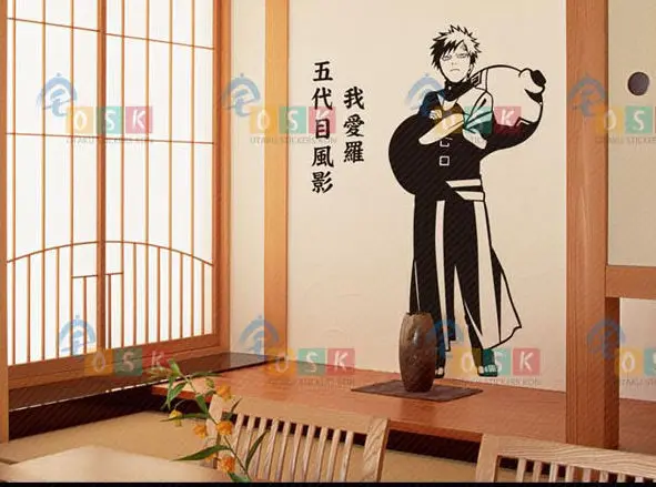 Аниме Наруто Kishimoto Masashi повязка на голову Sabaku no Gaara виниловые наклейки стену