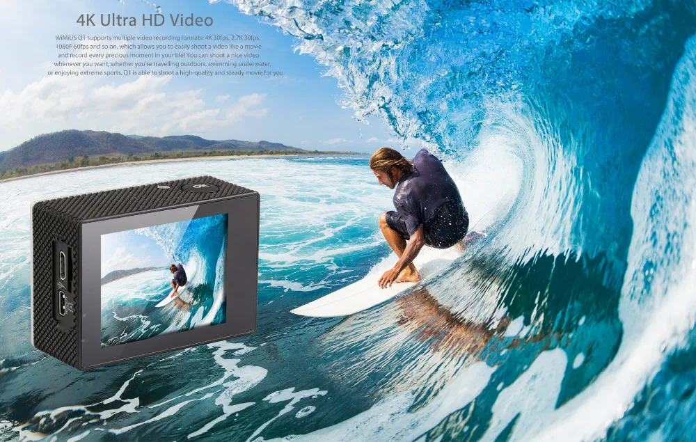 Sport Action Camera 4k 2 LCD Screen