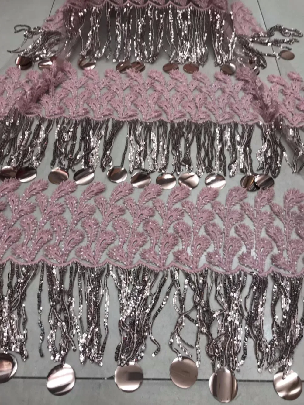 

French African sequins Lace Fabric Guipure Sequined Nigerian Tissu Mesh India Lace For Wedding Dress