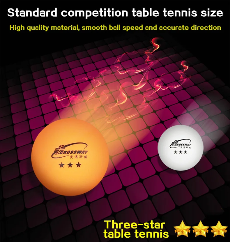 Crossway Профессиональный мяч для настольного тенниса трехзвездный уровень для Пинг-Понга 6 упаковка для соревнований обучение пинг-понг желтый