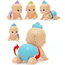 1 шт. случайный пластиковый Электрический вокальный музыкальный ползать ребенка кукла младенец обучающий ходьбе дошкольные развивающие игрушки подарки для детей