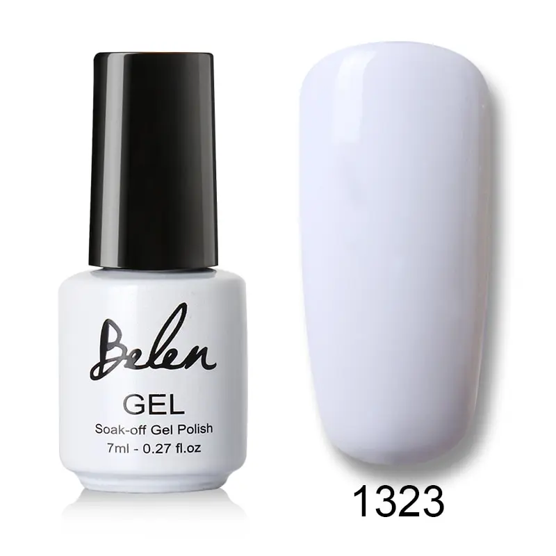 Belen Macaron чистый цвет УФ Гель-лак 7 мл Лак салон Гель-лак для ногтей Полупостоянный UV светодио дный Лампа лак База Топ - Цвет: white 1323