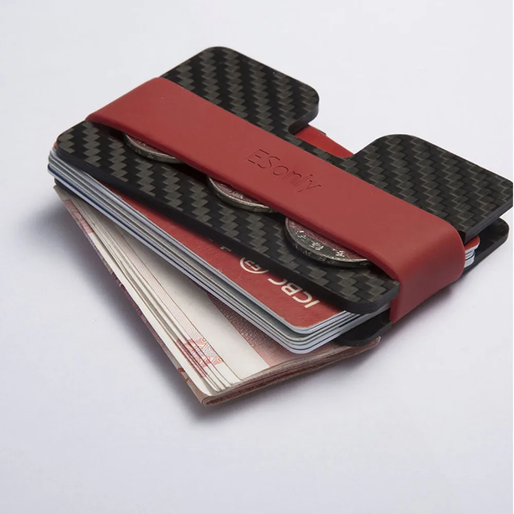 Two plates Carbon fiber multi function card holder wallet bottle opener