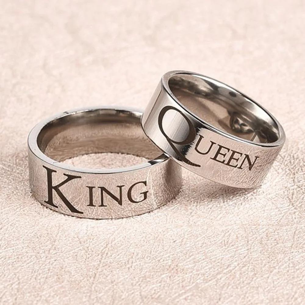 OBSEDE кольца King queen из нержавеющей стали для влюбленных пар, кольца для мужчин и женщин, Романтические Свадебные обручальные модные ювелирные изделия