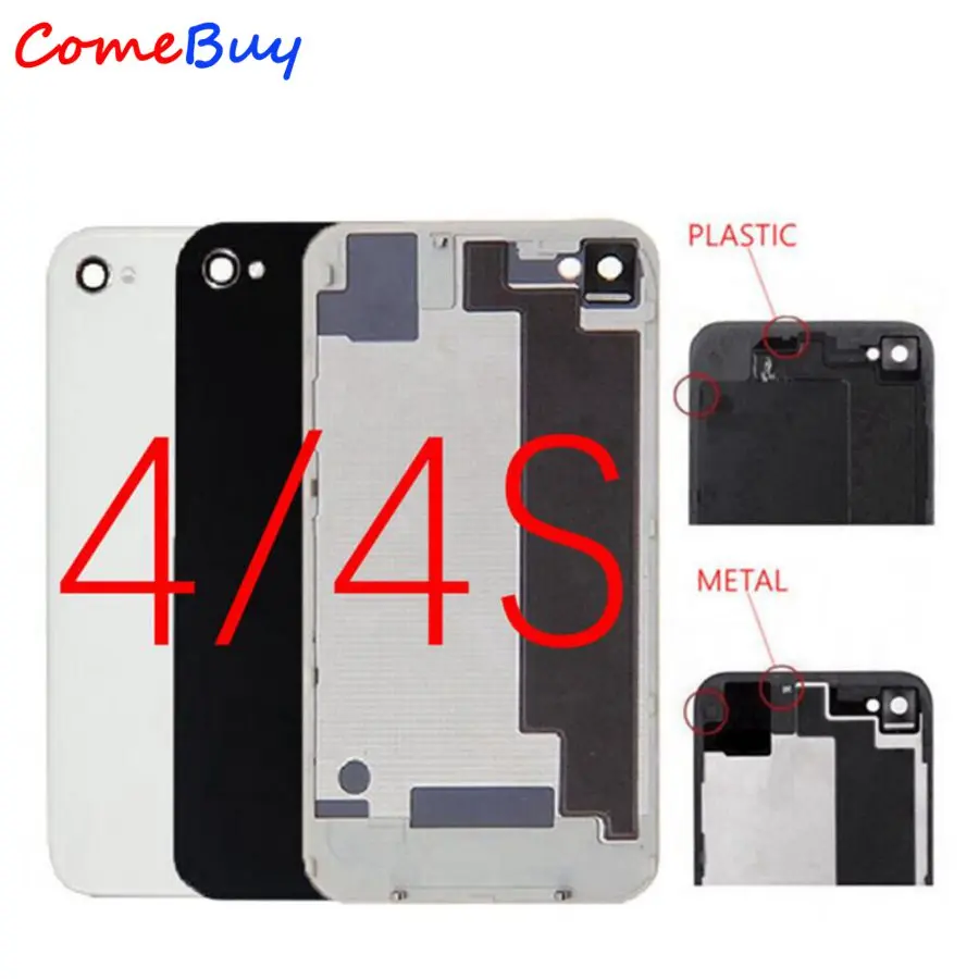 

For Apple iPhone 4 4S Back Housing Battery Door Cover For iPhone 4S Housing Rear Glass Panel A1332 A1387 Case Body Replacement