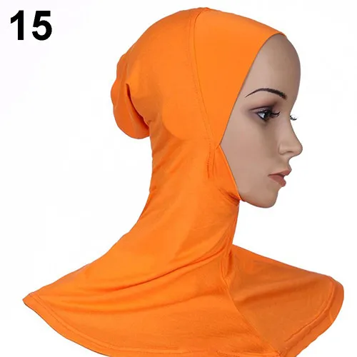 Повседневная женская мусульманская Модальная Кепка хиджаб с полным покрытием, мусульманская головная одежда, одноцветная шапка, подшарф, один размер