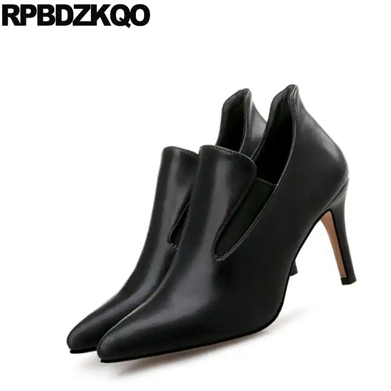 3 inch black ankle boots