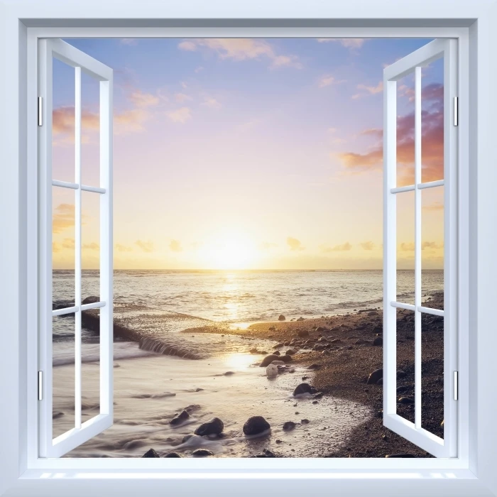 wall-murals-white-open-window-sunset-on-the-beach.jpg