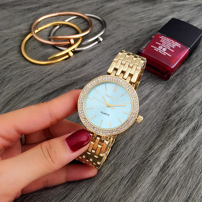 CONTENA mode de luxe montre en argent femmes montres strass femmes montres dames montre en acier inoxydable horloge reloj mujer 3