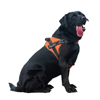 

Top Quality Reflective Nylon Large Pet Dog Harness All Weather Service Dog Ves Padded Adjustable Safety Vehicular Lead for Dogs