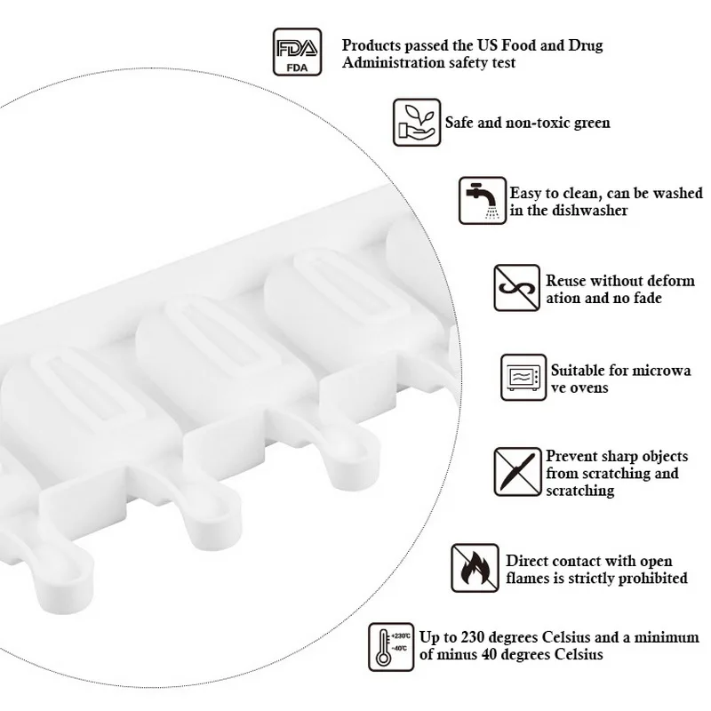 Hifuar 8 полостей силиконовые формы для крема льда леденцы формы для мороженого бар формы летние домашние DIY кухонные формы для кубиков льда