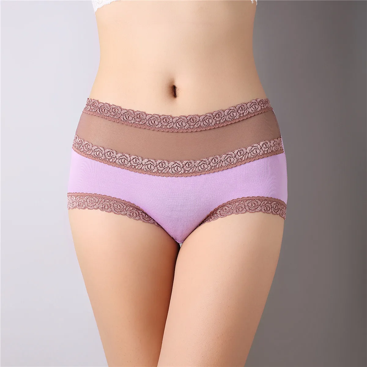 Ropa interior de algodón transparente para mujer, bragas de cintura alta, lencería Sexy transpirable, bragas bonitas de encaje a la moda, 2019