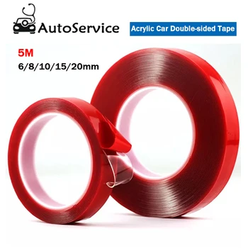 

1pc 5M Strong Permanent Double Sided Acrylic Foam Adhesive Tape Transparent Versatile Car Auto Craft 6/8/10/15/20mm Wholesale
