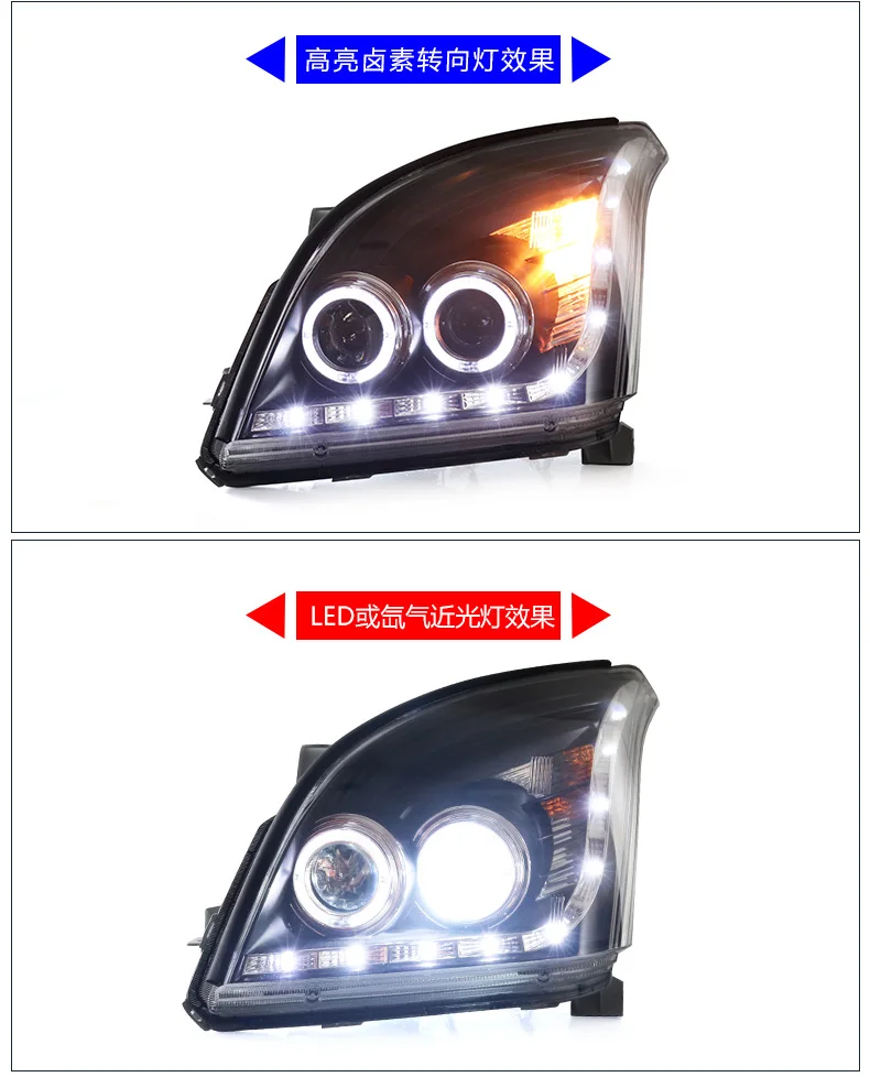 Автомобильный Стайлинг для Toyota 2003-2009 Prado светодиодный налобный фонарь светодиодный DRL Hid головной фонарь Ангел глаз биксенон двойной луч фары аксессуары