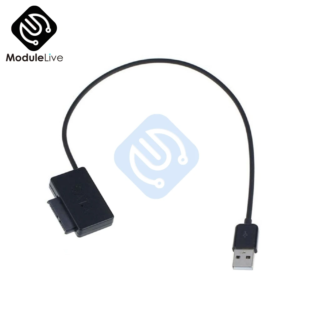 

Professional USB 2.0 to 7+6 13Pin Slimline SATA Cable with LED Indicator for Notebook's DVD/CD-ROM for HDD Caddy Drive Adapter