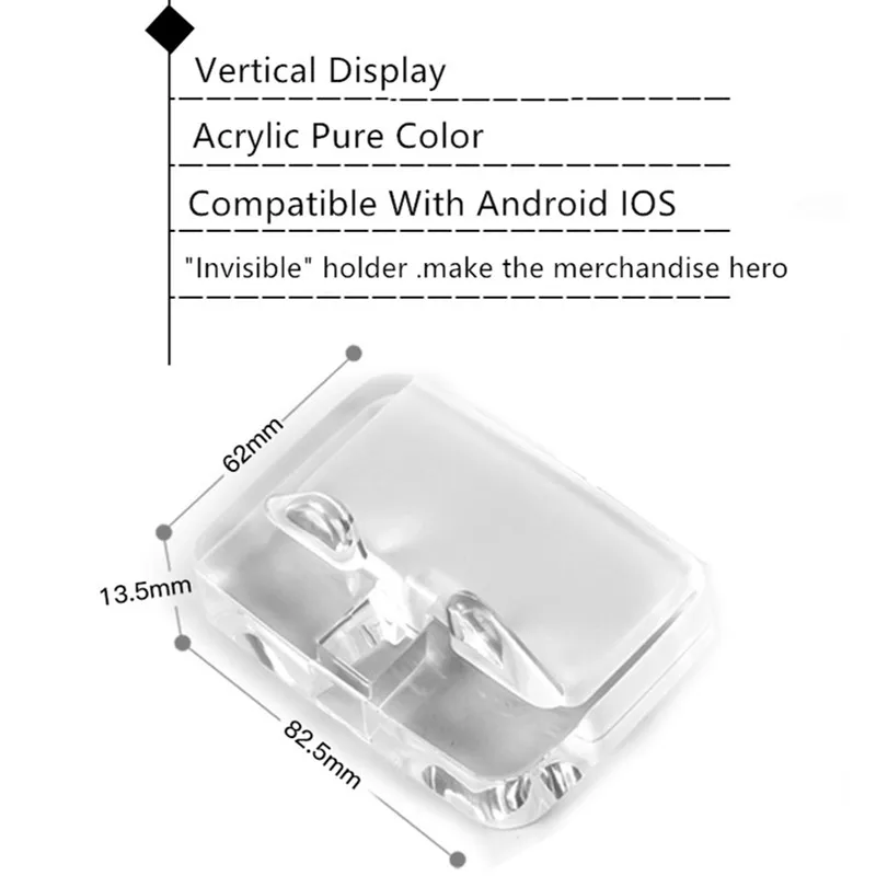 pure color vertical display samsung huawei xiaomi android retail shop cell phone display base with charging and remote function