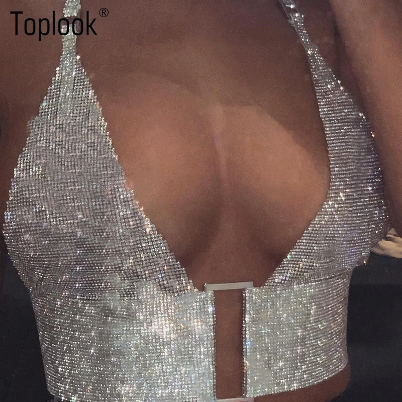 Женские сверкающие жилетки с блестками topluk короткий топ открытой спиной и