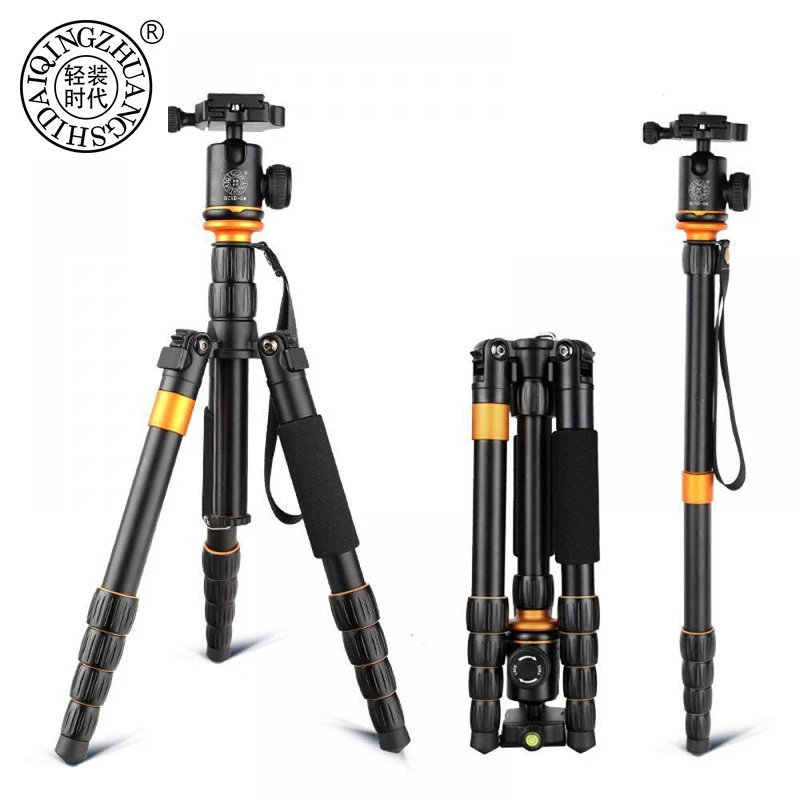 

QZSD Q278 Aluminium Alloy Professional Portable Camera Travel Lightweight Tripod & Monopod Stand with Ball Head For Nikon DSLR