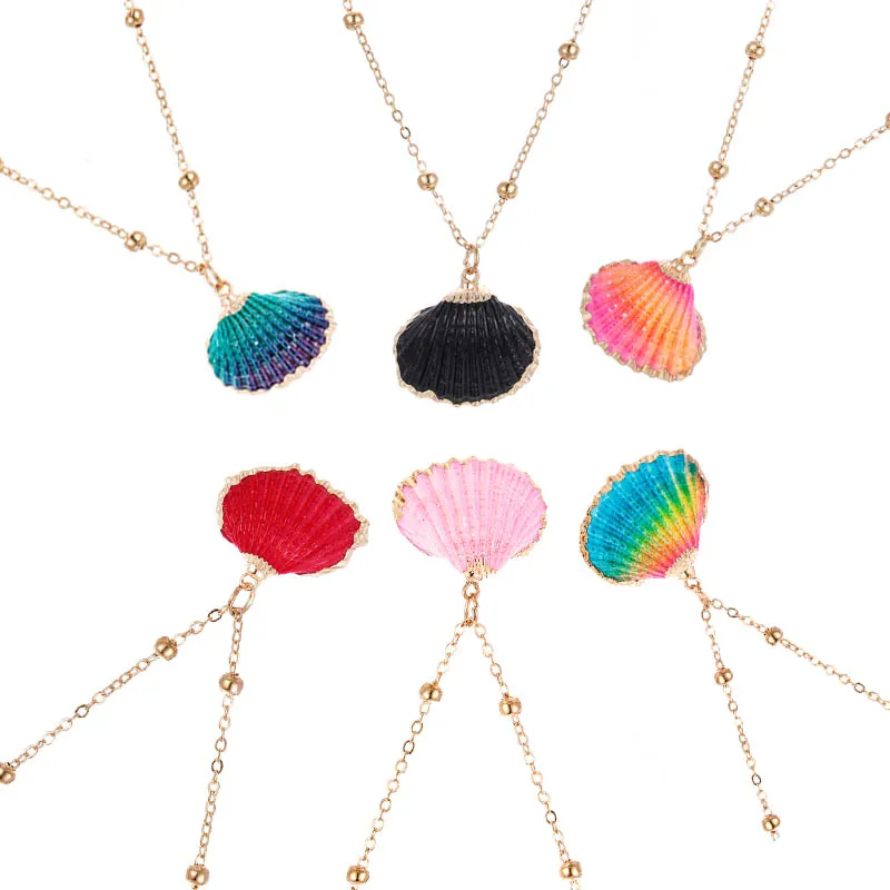 

hot Charm Shell Pendant Necklace for Women Boho Seashell Chain Party Jewelry Summer handmake Accessories gifts love drop shiping