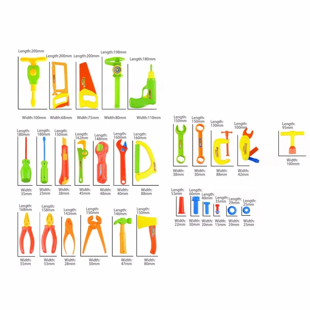 34 шт., Набор детских инструментов для ролевых игр, набор инструментов, аксессуары для мастерских, набор инструментов, набор бензопилы, Обучающие, сделай сам, классические детские игрушки, горячая Распродажа