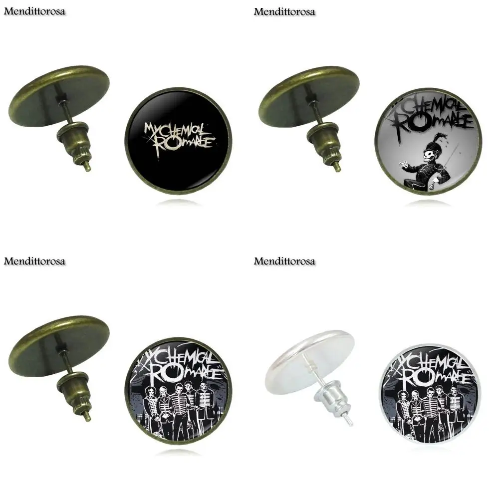 Mendittorosa рок-группа My Chemical Romance модные украшения стимпанк Женские Подарочные бронзовые/серебряные/Золотые клипсы серёжки-гвоздики
