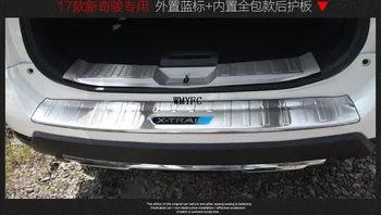 

2PCS For Nissan X-Trail X Trail T32 Rogue 2017 2018 Steel Rear Bumper Protector Sill Trunk Guard Cover Trim Car Accessories