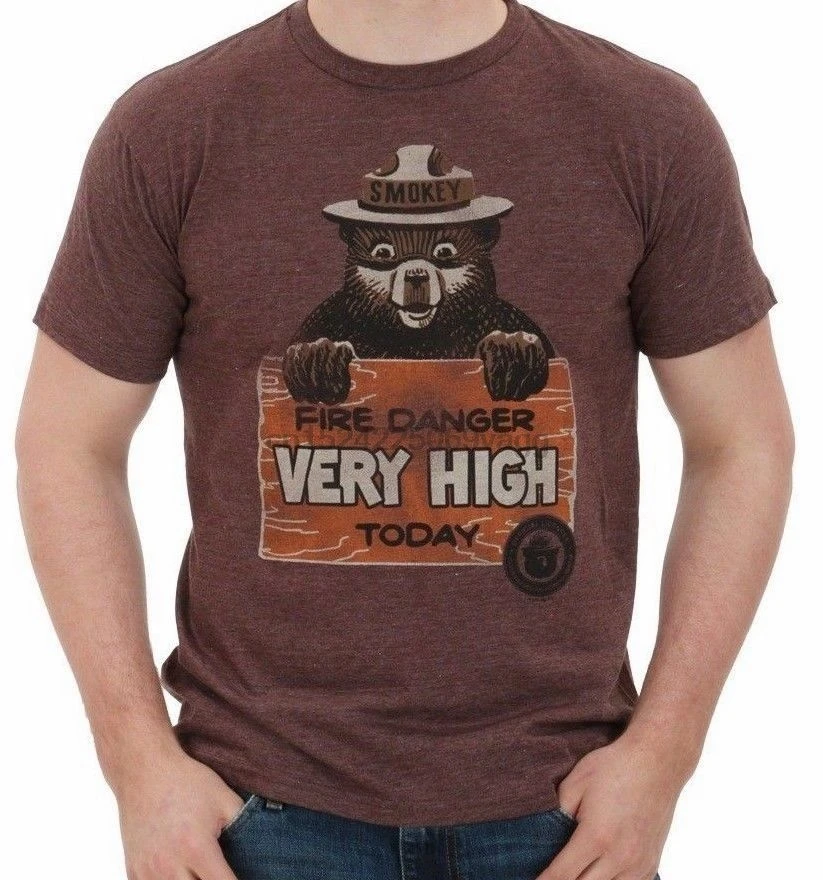 Smokey Bear Fire Danger очень высокая футболка _ Размер Средний Новый с бирками