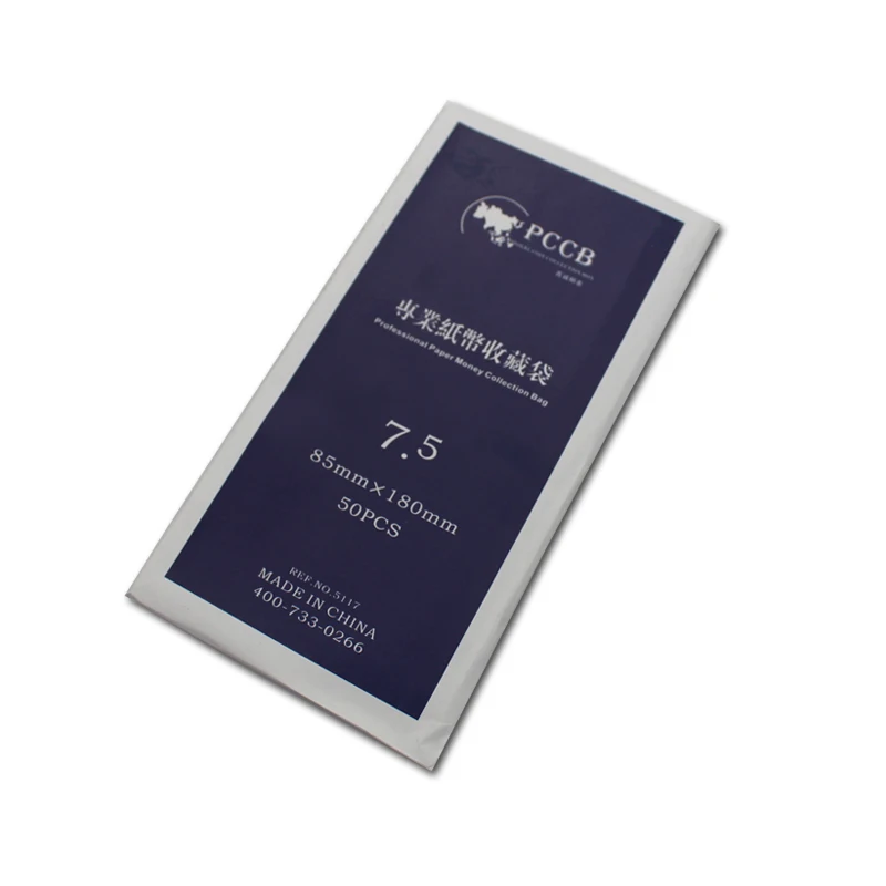 

PCCB NO. 7.5 85*180mm, PROFESSIONAL BANKNOTE OPP SLEEVES. Paper Money Collection bag, Plastic bag, 50pcs/pack