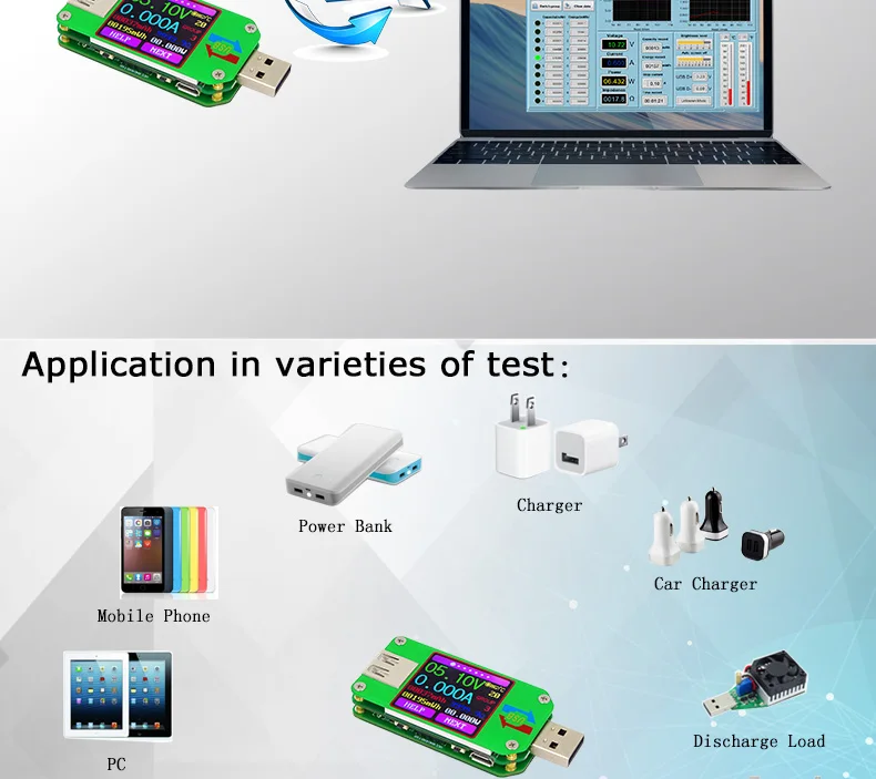 UM24 UM24C USB 2,0 цветной ЖК-тестер voltaje corriente meter voltimetro amperimetro bateria medida resistencia del cable