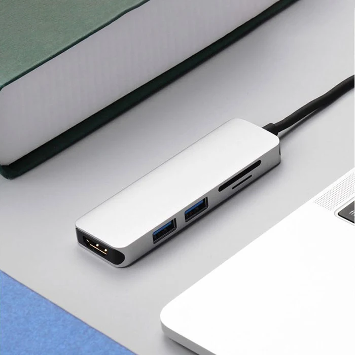 Тип с разъемами типа C и Hdmi 5-в-1 Usb3.1 концентратор USB док-станция для Macbook передачи 4K Hd концентратор-SCLL