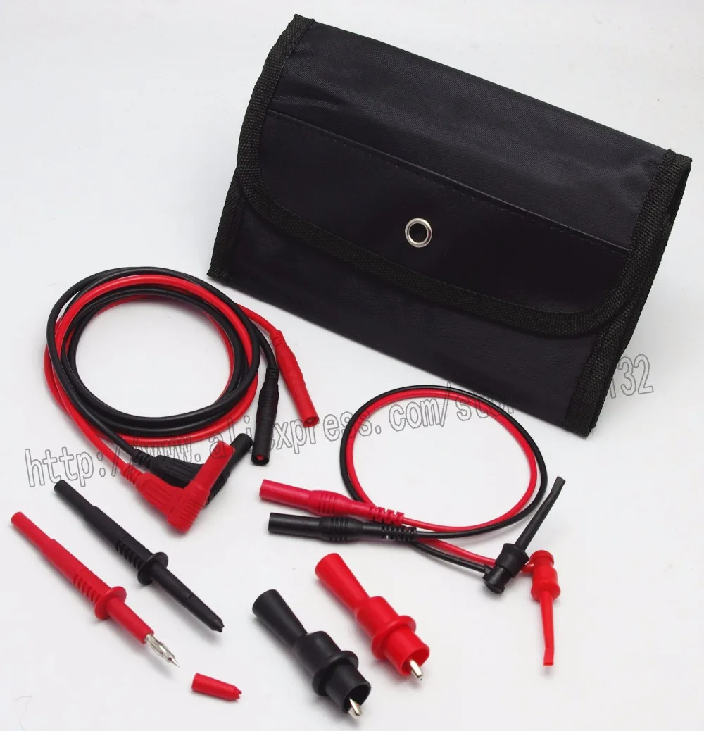 5KIT Electronic Test Lead Kit Silicone test lead Lantern Tip probe Shielded Alligator Clips Mini-Hooks Roll-up Case | Инструменты