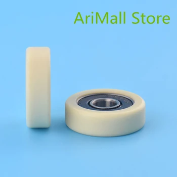 

5pcs 8*28*8.5mm F type plane pulley mute wheel PA66 Roller bearing package nylon plastic 608 bearing pulley for 3D printer