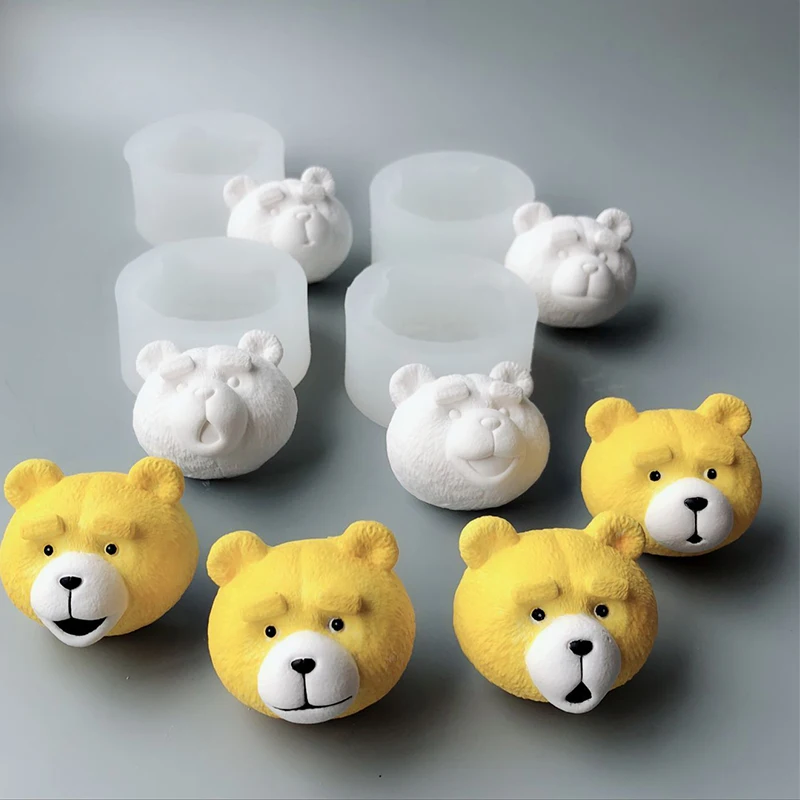 Силиконовая форма для гипса Bear симпатичная медведя силиконовая мыла ручной