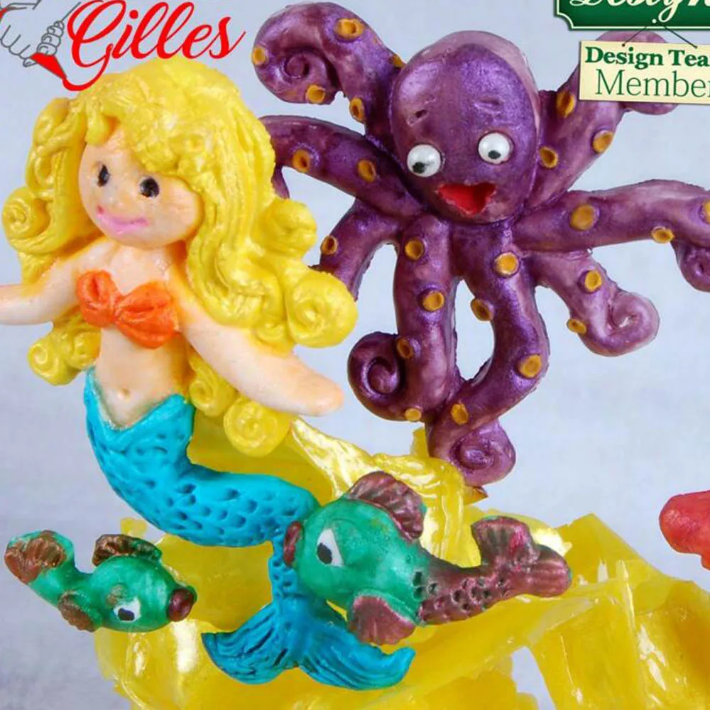 Aouke Формочки осьминога силиконовая форма 3D Fondant формочка для торта инструменты