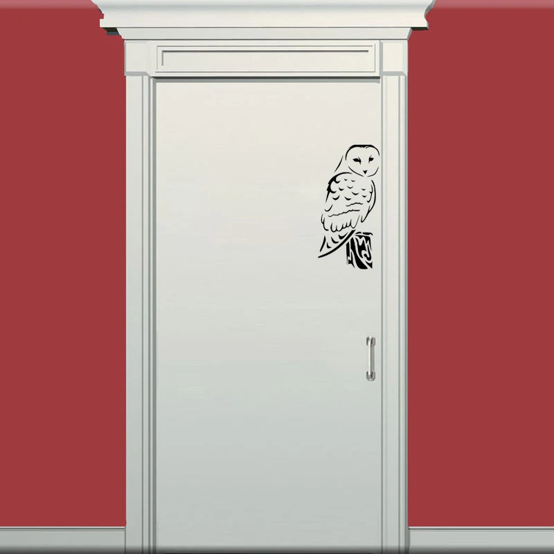 YOJA, 12,5*25 см, наклейка на дверь с изображением совы на ветке, глянец, съемная Наклейка на стену для домашнего декора, D2-0084 для дома