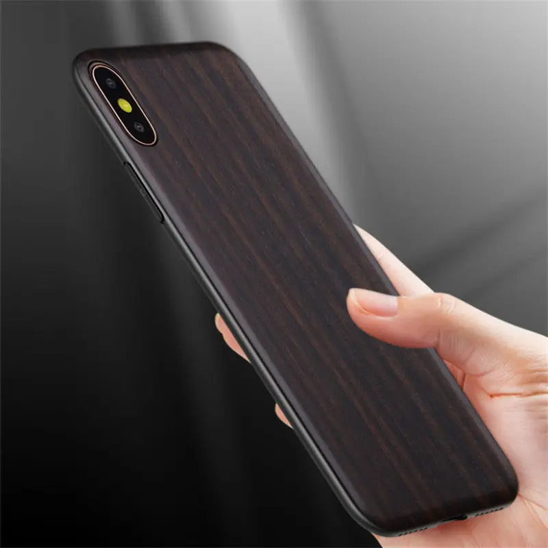 Русский винтажный черный эбеновый Деревянный чехол для iPhone XR простой деревянный