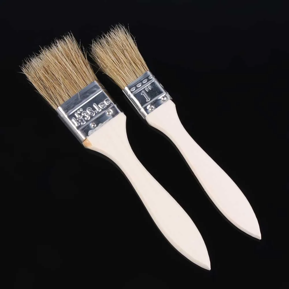 2pcs Wooden Rugged Grill Cleaning BBQ Basting Brush Marinade Roasting