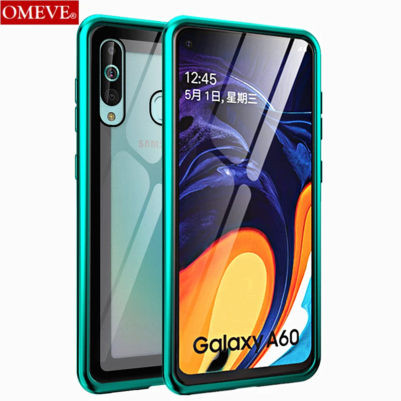 OMEVE Metal Bumper Shell for Samsung Galaxy A60 Case Alloy Frame Tempered Glass Back Cover for Samsung A60 Shockproof Phone Case OMEVE Metal Bumper Shell for Samsung Galaxy A60 Case Alloy Frame Tempered Glass Back Cover for Samsung A60 Shockproof Phone Case