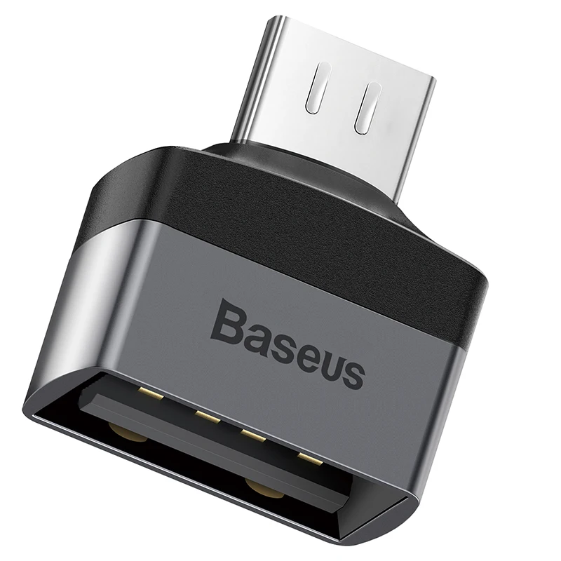 Baseus OTG Micro USB Кабель-адаптер для USB Женский для Xiaomi Redmi Note 5 samsung S6 Tablet PC Android USB 2,0 Соединительный адаптер - Цвет: Dark Gray