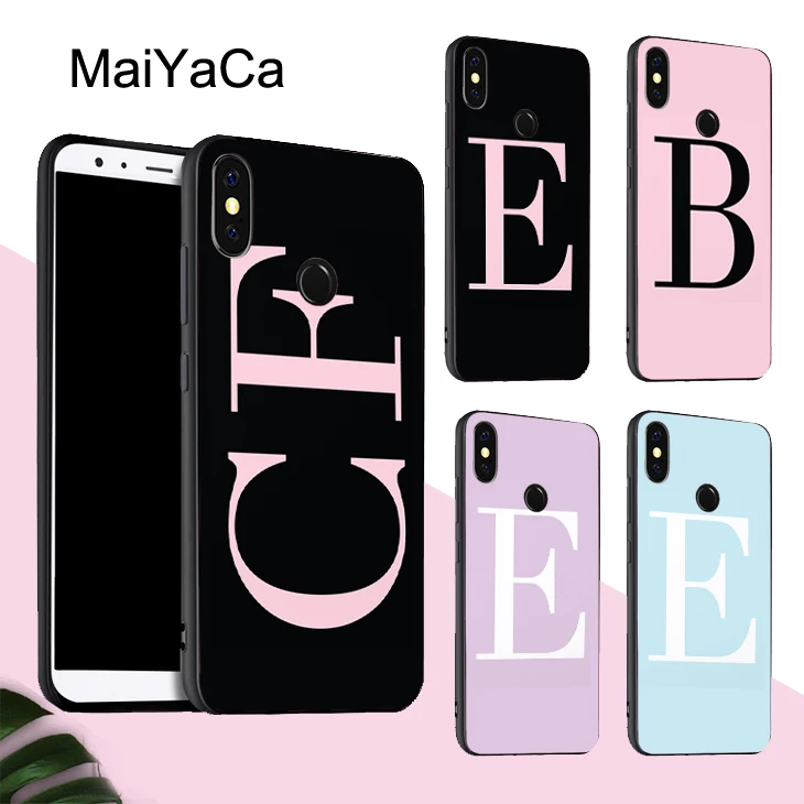 

MaiYaCa PERSONALISED INITIALS Case For Xiaomi Redmi Note 5 Plus Mi 8 Lite 9 6X A2 Note 7 Case Redmi 4X 6A 6 Pro S2 Max 3 Cover