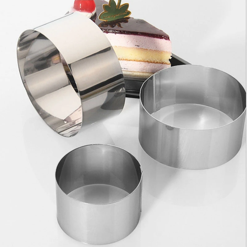 Transhome Mousse Cake Ring 6Pcs Stainless Steel Mousse Mold Cake Mold For Baking Mousse Cake Baking Pastry Tools Bakeware Tools