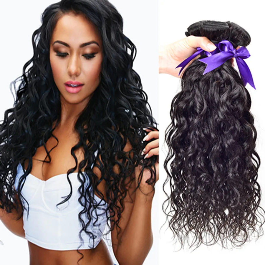 Brazilian Virgin Hair Water Wave 4 Bundles Wet And Wavy Virgin Brazilian Human Hair Extension