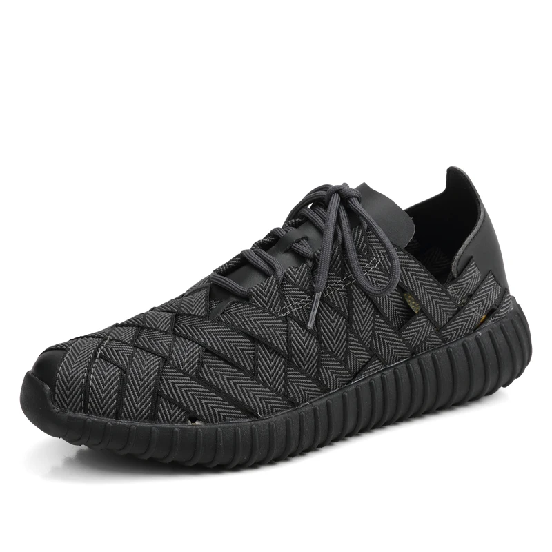 

Handmade Woven Shoes Men Casual Shoes Slip On Breathable Flat Sneakers Spring Autumn Men Flats Loafers Free Shipping