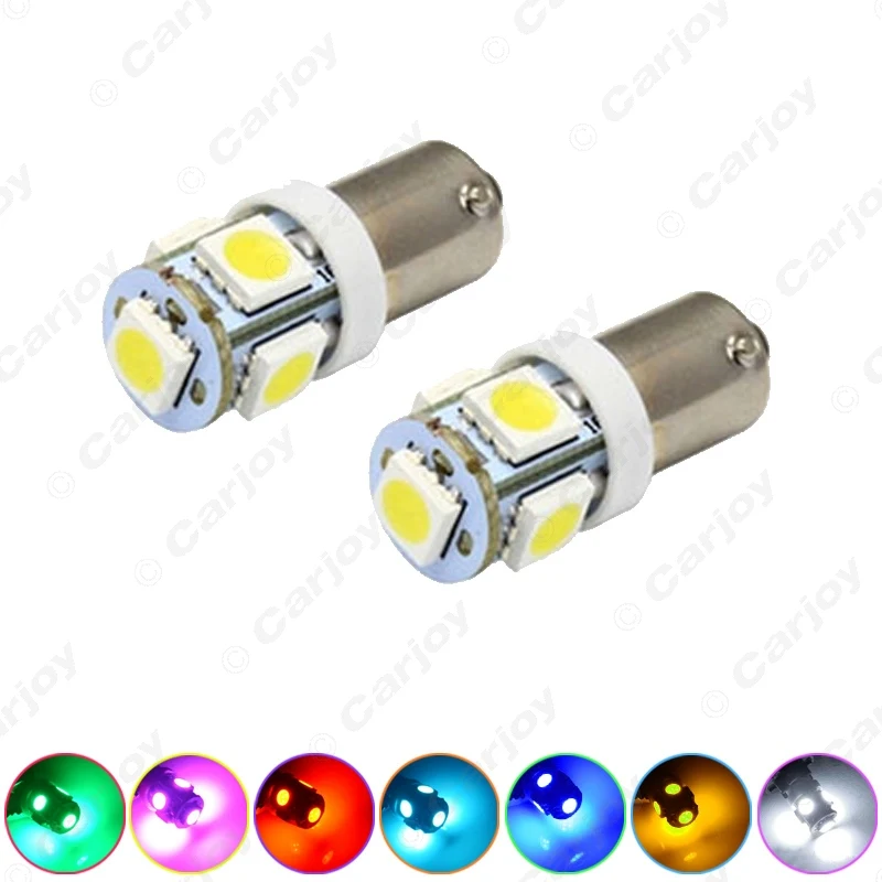 

100pcs DC12V Auto BA9S 1.2W 5050 5-SMD Car LED Light License Plate LED Lamp 7-Color #CA1534
