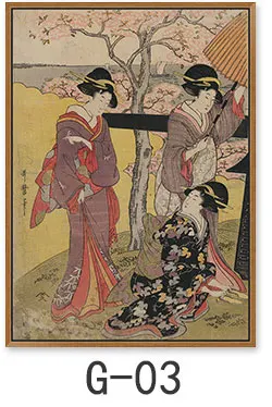 Японский Ukiyo-e красота рисунок холст живопись спа Ресторан Классическая роспись дамы Настенная картина плакат домашний декор для гостиной - Цвет: Светло-серый