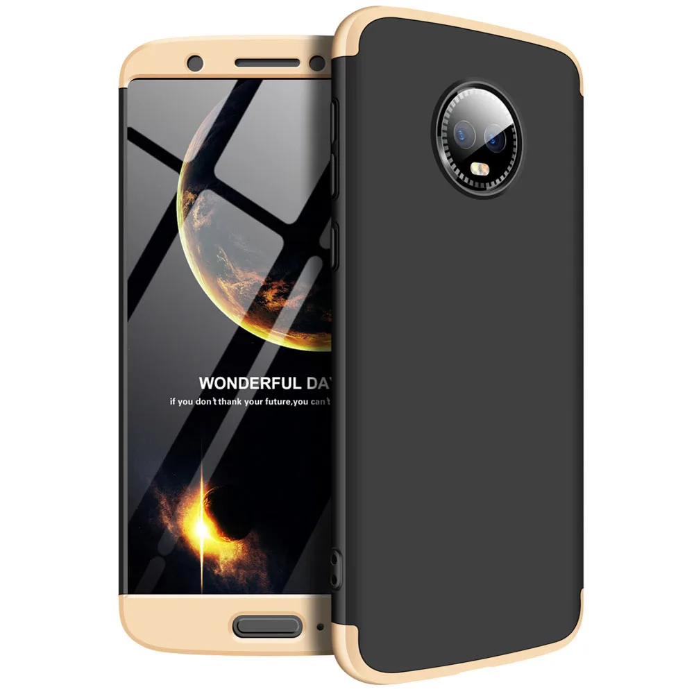 3в1 защитный чехол для Motorola Moto G6 + Противоударная задняя крышка из закаленного