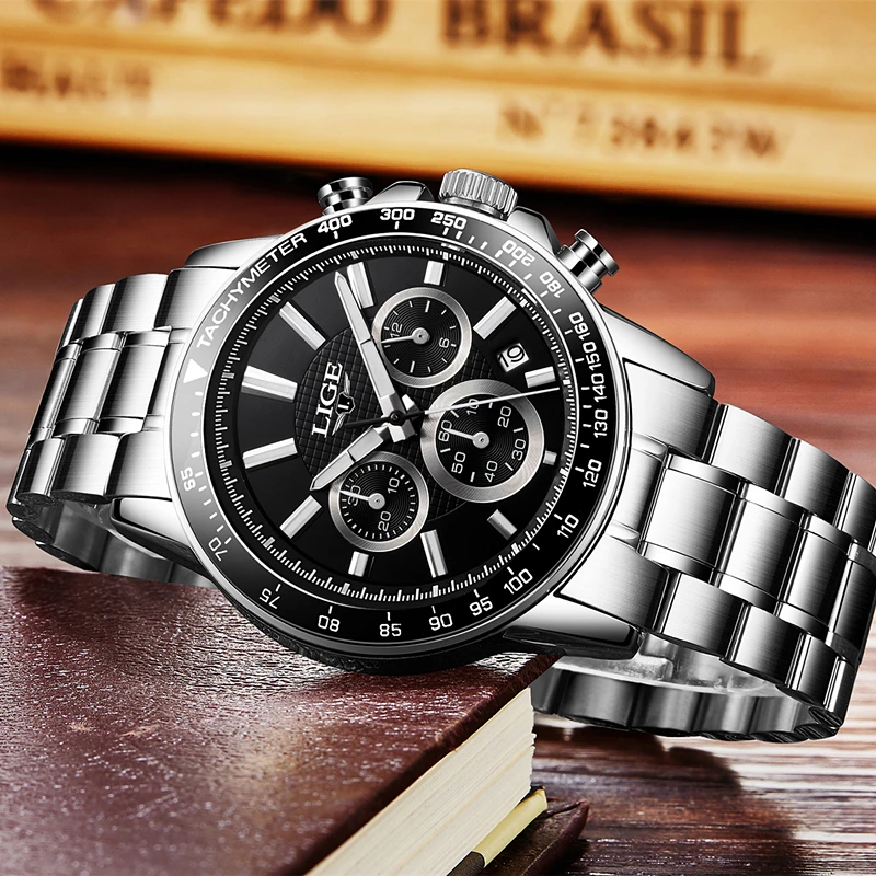 Brand Luxury men's quartz-watch stainless steel Waterproof watches Men Multi-function Sport Wristwatches Clock Relogio Masculino Brand Luxury men's quartz-watch stainless steel Waterproof watches Men Multi-function Sport Wristwatches Clock Relogio Masculino